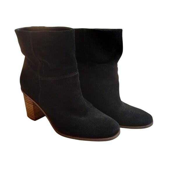 Lucky Brand Women's 8.5M Jicole Bootie Black Suede 3" Block Heel - Picture 2 of 10